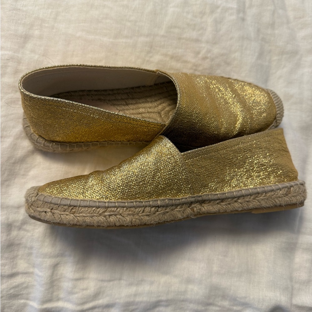JCrew Gold Espadrille Flats
